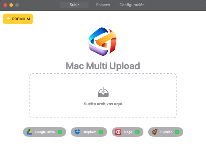 Screenshot of the Mac Multi Upload application